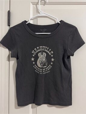 Brandy Melville Charcoal Nashville Guitar Graphic Tee